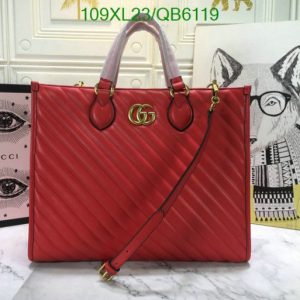 Gucci Replica GG Marmont Leather AAAA Tote Bag in Red