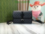 Gucci Replica Supreme Messenger Crossbody Bag With Interlocking G in Black - High-Quality AAAA