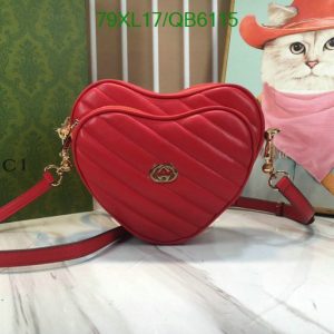 Gucci Mini Heart Interlocking G AAAA Red Shoulder Bag