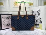 Luxury Gucci Lookalike Tote Bag in Blue Denim