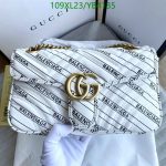 Stylish image featuring the Gucci Balenciaga Replica GG Marmont Shoulder Bag YB515 in luxurious leather, available in black and white colors.
