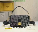 Stylish image showcasing the Fendi and Versace Replica Fendace Baguette Shoulder Bag UB12 with a gradient crystal design.