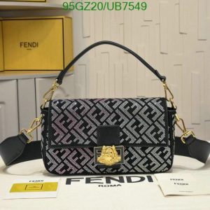 Stylish image showcasing the Fendi and Versace Replica Fendace Baguette Shoulder Bag UB12 with a gradient crystal design.