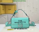Stylish image featuring the FENDI Replica Baguette MM Iconic Marc Jacobs Bag UB887 in charming light blue color.