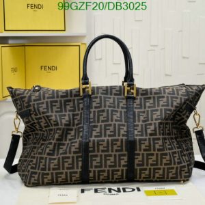 Stylish Fendi Replica Zucca Roma Travel Bag DB54 in Brown