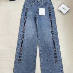 Stylish Chanel Replica 1:1 Jeans for Women in Denim