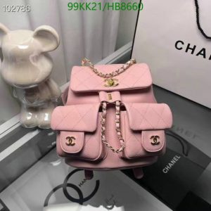 Chanel Replica Caviar Mini Backpack HB447 in Pink, High Quality Leather Backpack