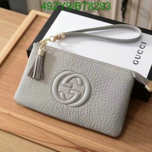 Grey Replica Gucci Leather Wallet - Replica Gucci Soho Wallet BT84