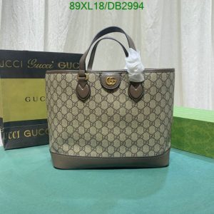 Replica Gucci Ophidia Small Tote Bag DB24 front view in brown