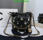 Front view of Replica Chanel Luxe 22 Mini Handbag KB3622 in Black