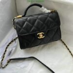 Chanel Mini Top Handle Bag Gold Hardware KB68088 in Genuine Leather