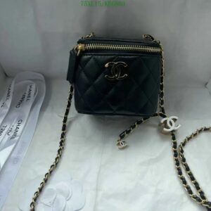 Chanel Mini Vanity Pearl Crush Replica - Black Leather bag