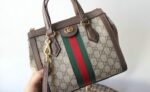 Knockoff Gucci Ophidia Tote Bag BeigeEbony V9P2K6 - FRONT VIEW