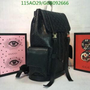 Gucci AAAA Replica Black Hiking Travel Backpack GGB0934