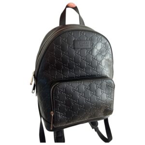 Gucci Replica Signature Black Leather Backpack BK8760