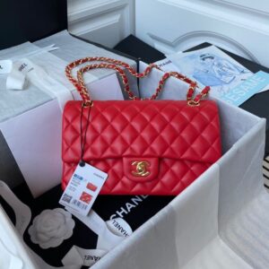 Chanel Replica Red Lambskin Handbag Medium Edition FG2348