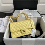 Chanel Knockoff Medium Yellow Lambskin Bag XP3865