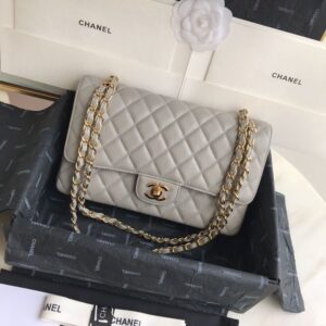 Chanel Replica Quilted Leather Bag Medium Grey PQ4567